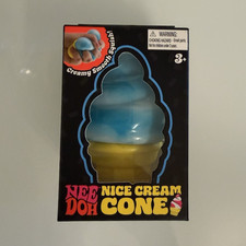 Nee Doh Nice Cream Cone Tactile Squishy Squeeze Toy Blue Yellow