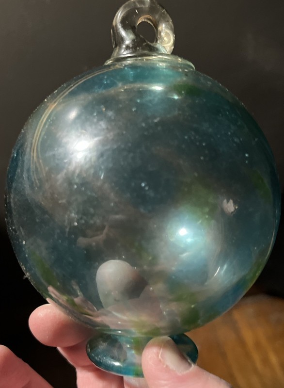 Copavic R.L. Hand Blown Glass Christmas Ornament Blue