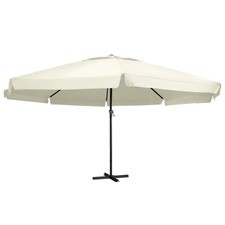 Parasol d'extérieur avec mât en aluminium 600 cm blanc sable Helloshop26 02_000