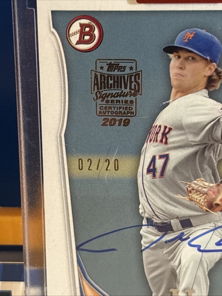 2019 Topps Archives Signature Series JACOB DeGROM 2013 1st Bowman Buyback AU /20 - Image 4 of 4