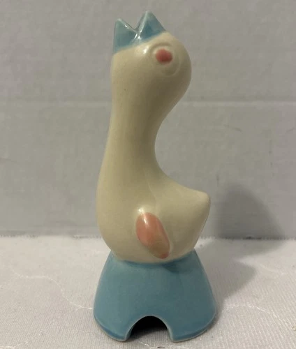 Shawnee Pottery 5” Whistling Pie Bird MCM Pillsbury Promo Blue Pink White