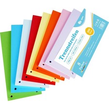 Bunte Trennstreifen 200 Stück A4 recycled Pa...