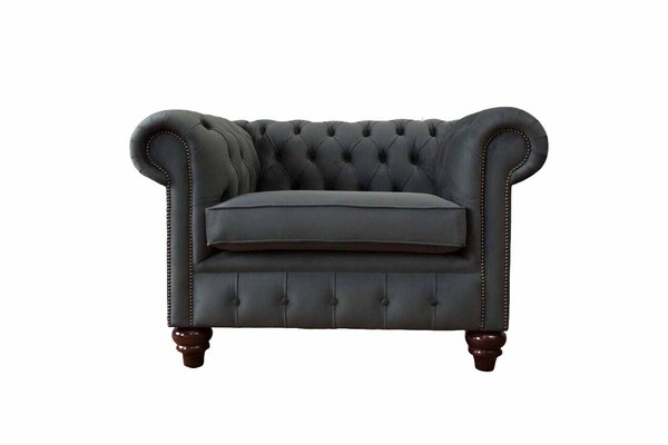 Chesterfield Design Sofa Sessel Couch Polster Luxus Textil 1 Sitzer Neu-image