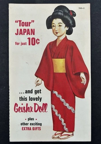 GI JOE Window Box Sets 1960's Promo Insert "Tour JAPAN for just 10c" Geisha Doll