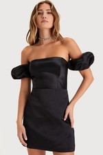 Lulus Significant Sensation Women's Black Off-The-Shoulder Dress Size XL NWT