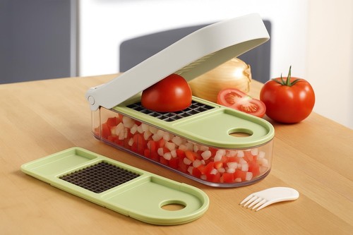 Vidalia Chop Wizard, Picadora de Verduras y Frutas con Base de 2 Tazas, Inoxidable - Imagen 3 de 8