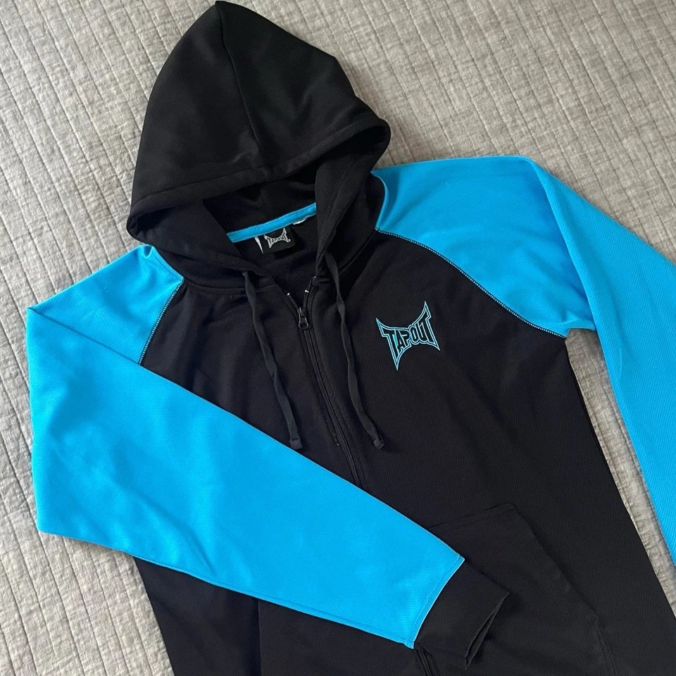 Толстовка с капюшоном мужская легкая на молнии TAPOUT синяя черная размер XL тренировочная UFC Y2K - Изображение 2 из 4