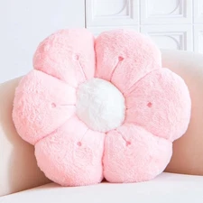 Flower Pillow, Cute Flower Shaped Decorative Pillow, Soft Rabbit Fur Daisy 