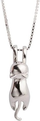 Collares de gato de plata joyería de gatos para mujer colgante de joyería lindo
