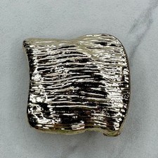 Vintage Textured Wavy Gold Tone Belt Buckle Piece