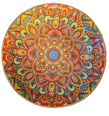 8.5'' Bohemian Mandala Pattern Ceramic Bowl