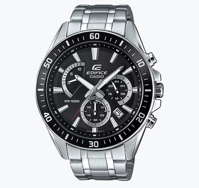 Casio Edifice EFR-552D-1AV  Herrenuhr Edelstahl Schwarz Silber NEU OVP