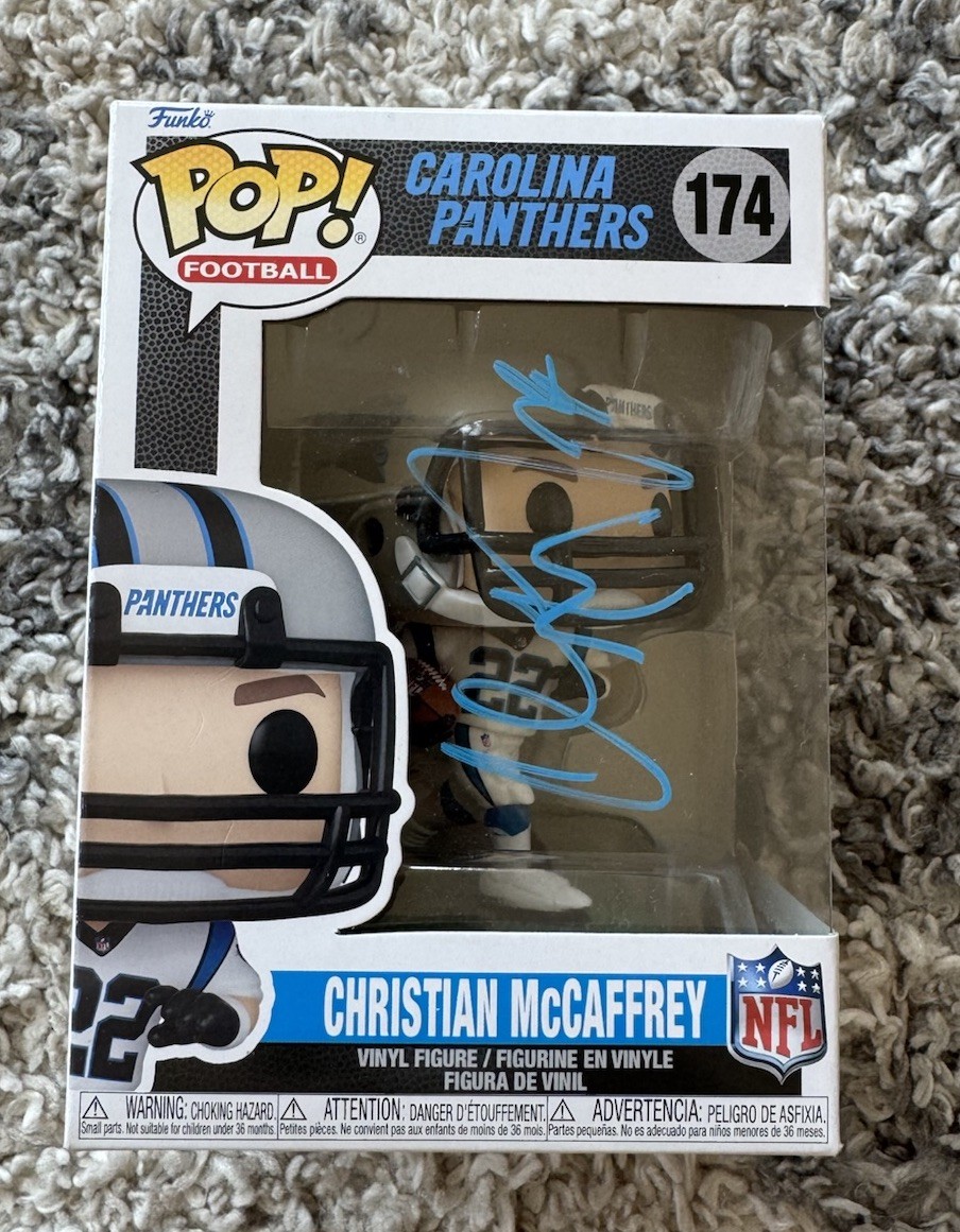 Christian McCaffrey Autographed Signed Carolina Panthers Funko Pop #174 