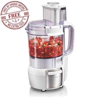 Hamilton Beach 12 Cup Food Processor and Chopper with Stack & Snap Design, White