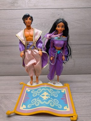 Vintage 1993 Barbie Aladdin Jasmine Magic Flying Carpet Mattel Disney Puppe