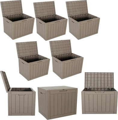 5-Pack Waterproof 30 Gallon Resin Storage Boxes for Indoor/Outdoor Use