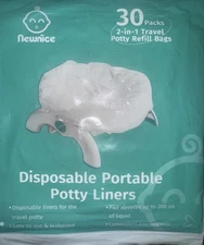 2 in 1 Travel Potty Refill Bags Disposable Portable Potty Liners - 30 Pack