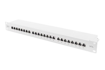 Digitus Assmann patch panel, shielded grey grey 24-Port CAT 6A Shielded - 1HE 24