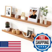 Axeman Cherry Picture Ledge Shelf 36 Inch Floating Shelves Set Of 2 Solid Wood