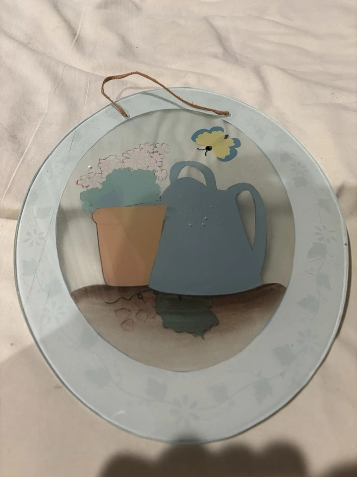 Arte floral pintado a mano de colección Joan Baker flores de abeja atrapasol vitral Foto 4 de 4