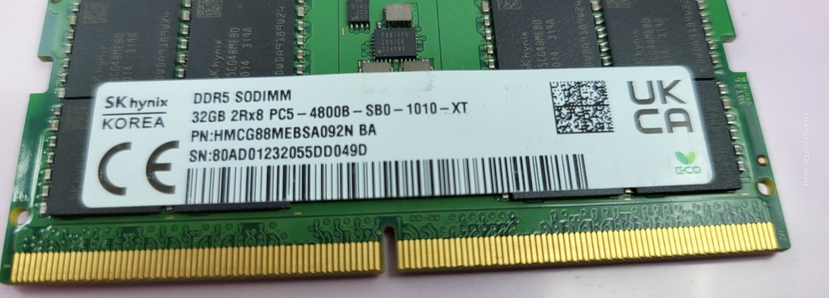 メモリー SKhynix DDR5 32GB, 2x16GB, 4800MHz New Hynix 32GB (2X 16GB ) DDR5 5600MHz PC5-44800 1RX8 Laptop
