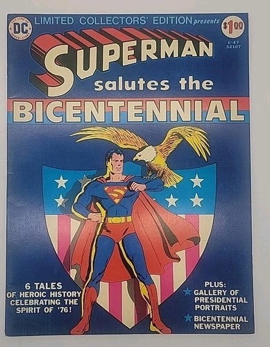 Superman Salutes The Bicentennial Treasury Edition DC - 1976 FLAG COVER Vintage