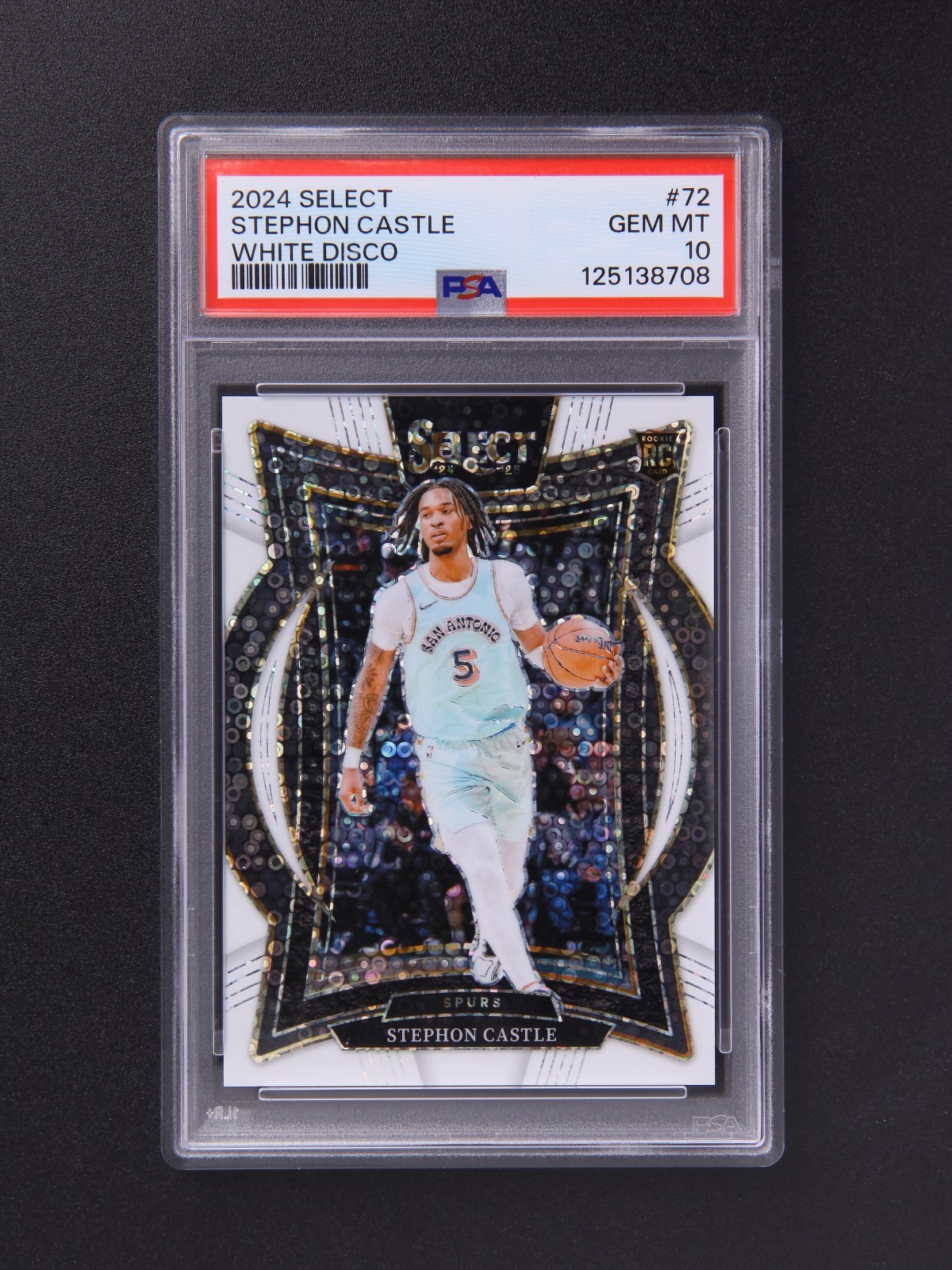 2024-25 Select Stephon Castle Concourse White Disco RC 05/75 Jersey PSA 10 #HX