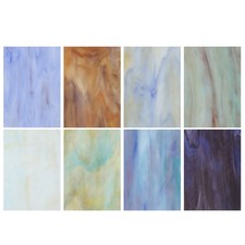 8 Sheets 4 x 6" Stained Glass Sheet Blue&Green Series Variety Mosaic Glass Tiles