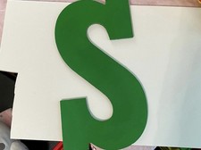 Green Wooden Letter S Wall Decor