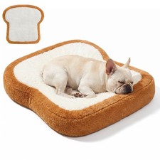 Dog Beds for Small Dogs, Toast Shaped Dog Bed Mats with Orthopedic Foam, Mach...