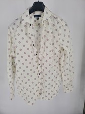 Club Room Dress Shirt Men's M White Geo Print 100 Cotton Long Sleeve Casual
