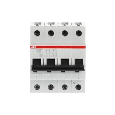 ABB Sicherungsautomat S200, 3+N, 32A, C, 6kA - S203-C32NA