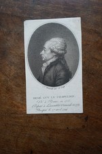 ISAAC LE CHAPELIER (1754-1794) PORTRAIT ENGRAVING 19th century French politician man