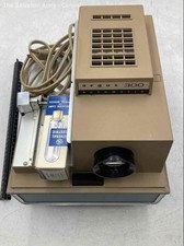 Argus 300 Brown Blue Automatic Slide Projector With GE Precision Lamp In Case