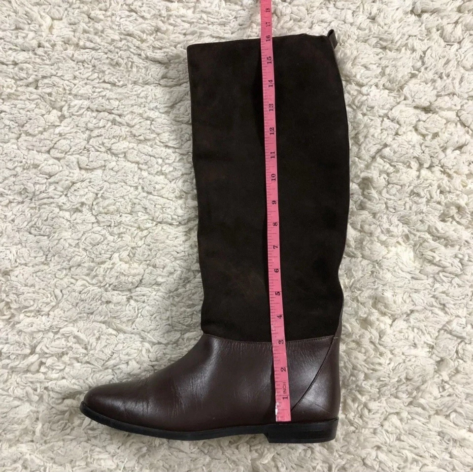 Botas hasta la rodilla de gamuza de cuero para mujer Nina hechas en Argentina marrón talla 7B Foto 4 de 4
