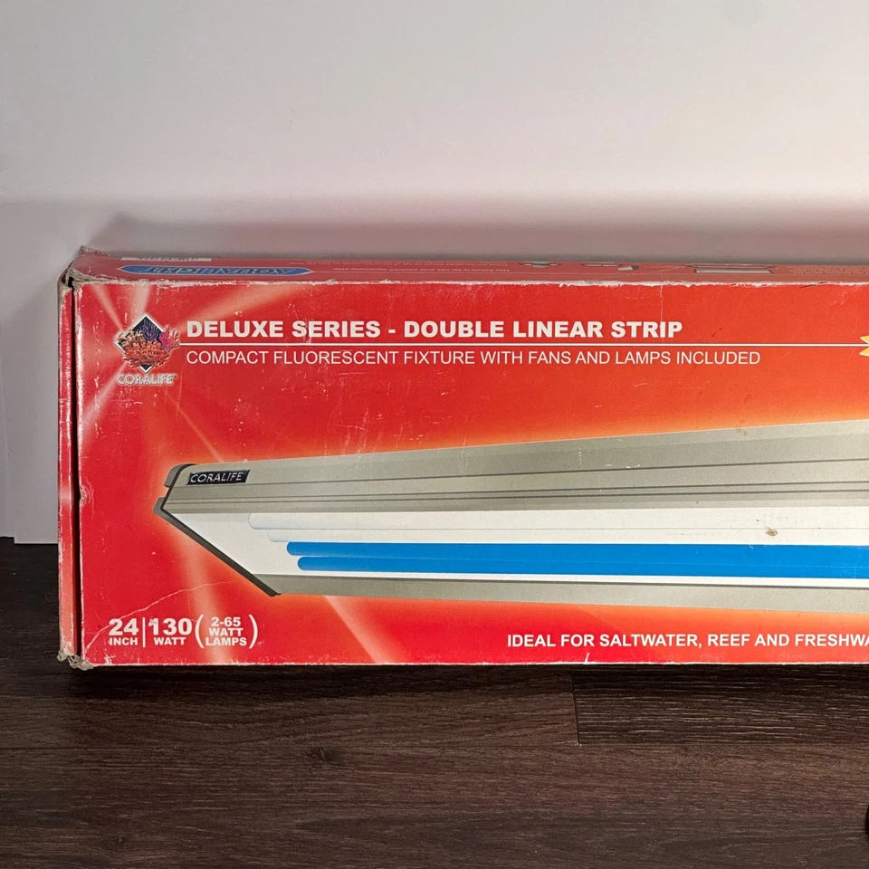 Coralife 24" Aqualight 130W 10K Actinic Deluxe Series Double Linear Strip w/Fans - Image 2 of 4