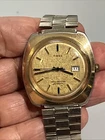 Vtg Timex 1970's Viscount Gold tone Men's Automatic Watch Runs 38mm Collectible