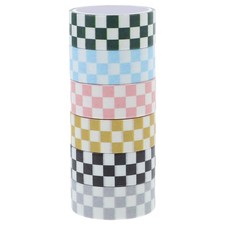 6 Rolls Aesthetic Washi Tape Scrapbook Materials Race Car Checkered