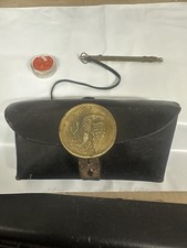 Original Civil War Union Eagle Cartridge Box Sling Plate Breastplate w/ Leather