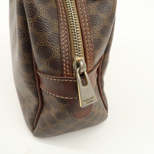 Authentic CELINE Macadam PVC Leather Hand Bag Brown Gold HDW Used F/S - Picture 17 of 24