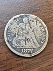 1877-CC Liberty Seated Early US Silver Dime 10C - Carson City Mint