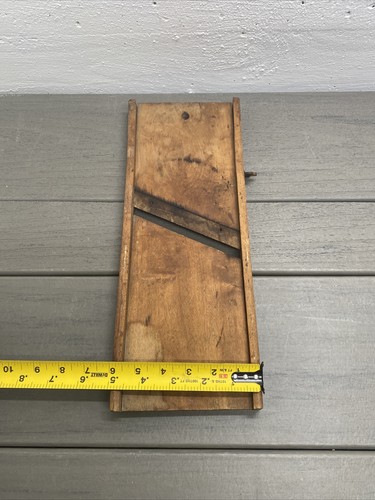 Tablero cortador de madera antigua de una sola hoja mandolina vegetal/cortador de repollo sin hoja - Imagen 7 de 7