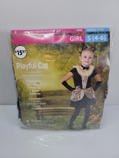 Halloween Playful Cat Complete Girls Costume S 4-6 - Fancy Dress Up B1 