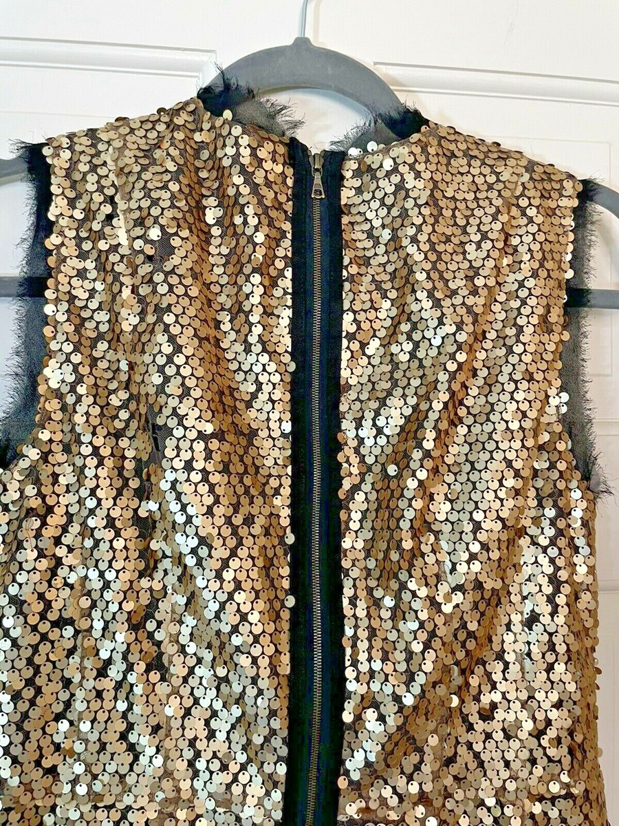 nanette lepore gold sequin dress Nanette Lepore Women's Boat Neck Sequin Fringe Hem Maxi Dress – Letay Store main image 0