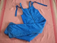 VTG 70s 80s Blue OBERMEYER Retro Stretch Bodycon Snow Suit Bibs Ski Winter Sz XL