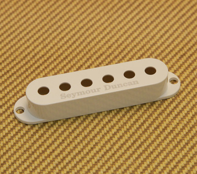 SD-01-W (1) Seymour Duncan White Logo Single Coil Strat Style Pickup Cover 