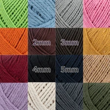 Natural Cotton Rope - 2mm, 3mm, 4mm, or 5mm Diameter -50, 100, 150, 200M lengths