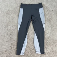 NWT Womens Active Life Gray White Exercise Active Mesh Panels Pants Size XL