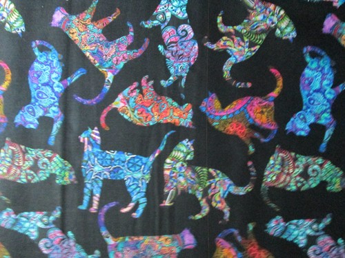 MOD ART CATS ANIMAL CAT DIGITAL 8 BLOCK BLACK STUNNING COTTON FABRIC PANEL - Picture 6 of 10