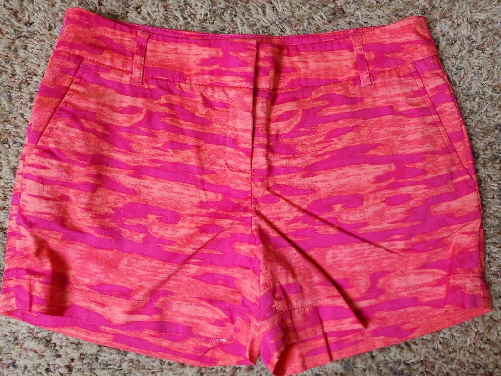 Willi Smith bright pink orange pattern chino shor… - image 1